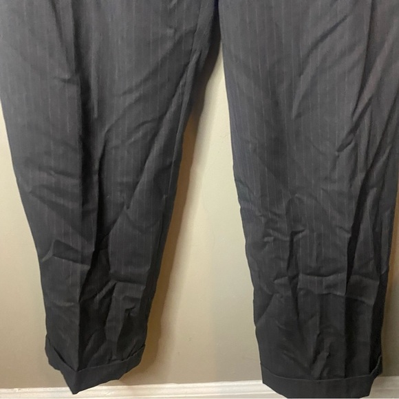 TASSO Elba 100% Pure Wool Striped Gray Men's Dress Pants - Picture 7 of 7